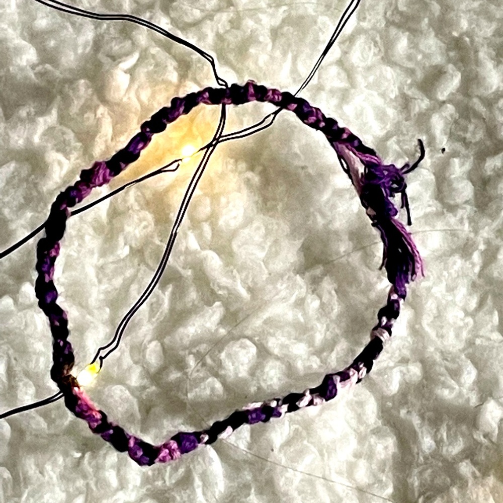 handmade lavender braided bracelet/anklet
